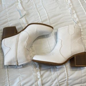 White Snake Booties - NEVER WORN